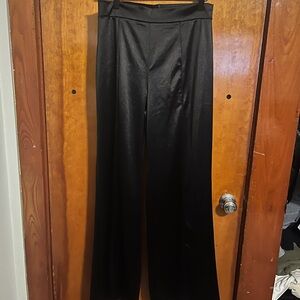 Fashion Nova Black Silk Pants Wide Leg